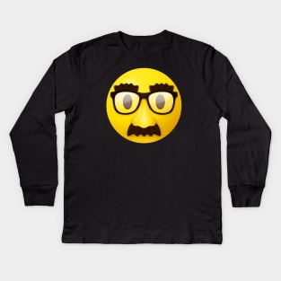 Disguised face emoji Kids Long Sleeve T-Shirt